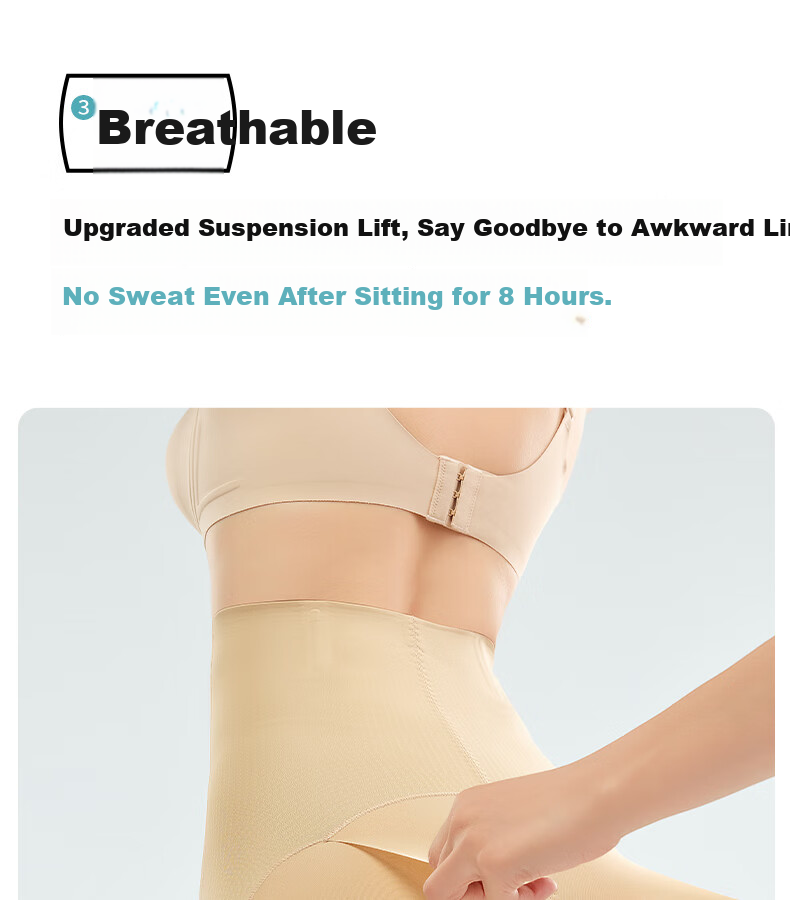 GRACEWELL High Waist Tummy Control Women's Shapewear Pants, Floating Lift, Strong Abdomen Compression, Seamless Hip Lift, Waist Shaping, Postpartum Body Shaping, Nude Color, Size L 10