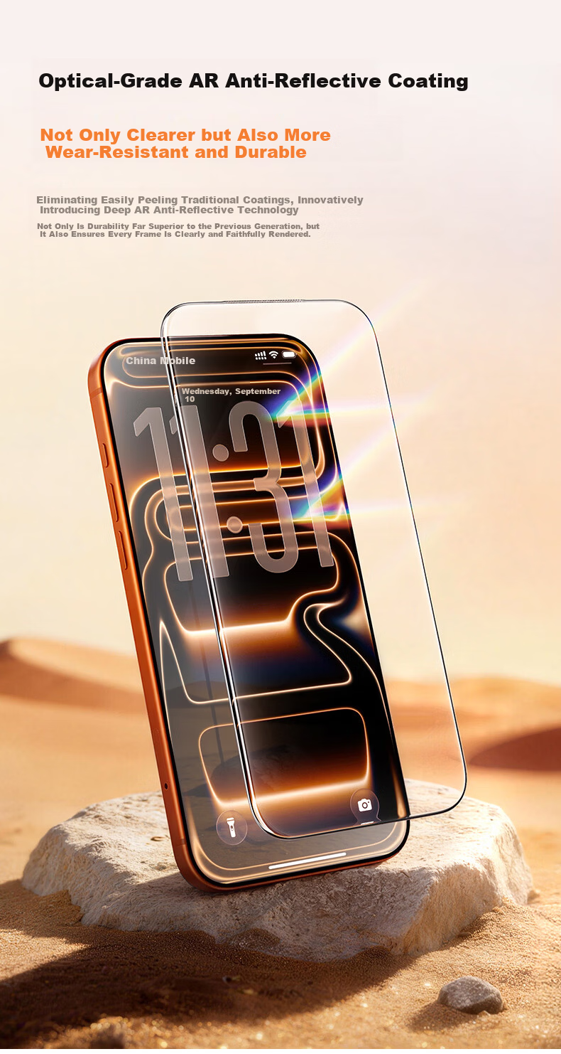 Baseus Gold Label Corning Film Pro [3D Hot Bending Full Coverage + AR Anti-Reflective] for iPhone 16 Pro Max Tempered Glass Screen Protector Dust-Free Warehouse Protective Film 7