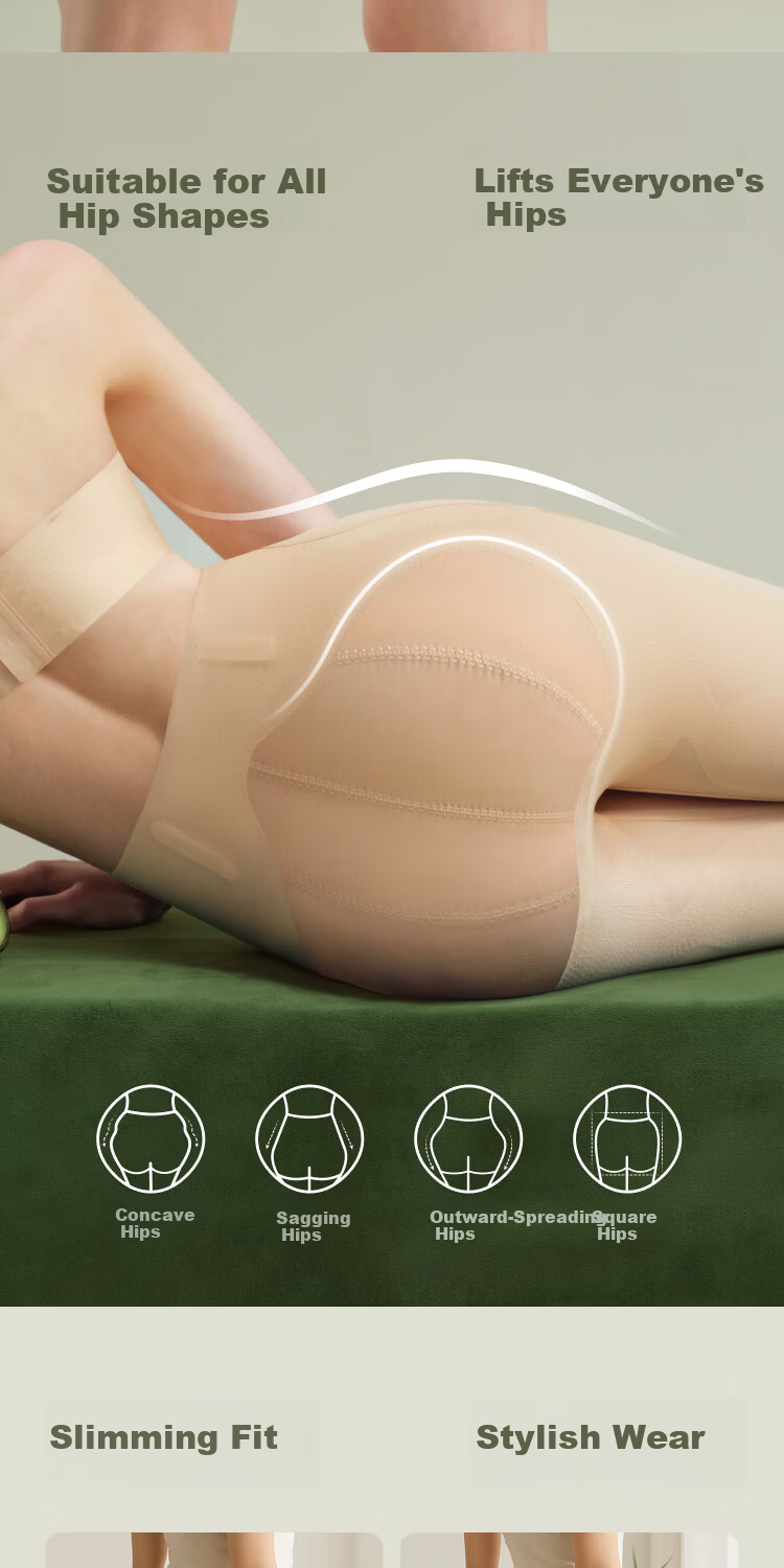 Suki Ryohin Mermaid Hip Enhancing Mid-Waist Butt Lifting Seamless Breathable Tummy Control Hip Shaping Pants Fake Hip Widening Shapewear No-Panty Needed 42