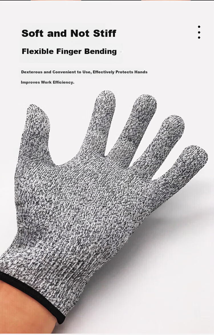 SHENGLI NITEX® Level 9 Cut-Resistant Gloves, Protective Work Gloves, Anti-Cutting Steel Wire Protection, F-Level Cut-Proof And Anti-Cut Gloves, N1707, Size L, Single Piece 6