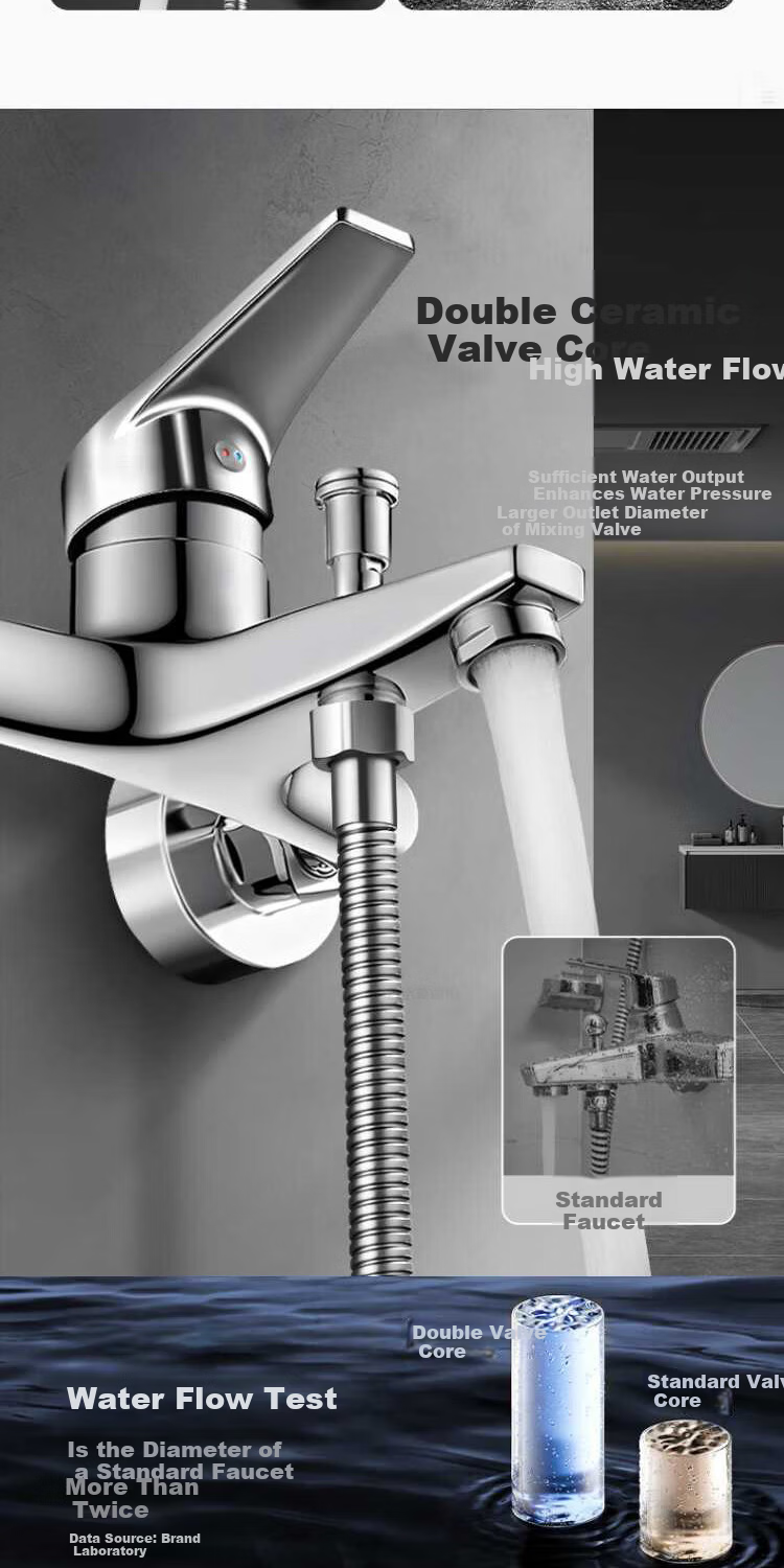 Del 28-Year Brand Shower Faucet Set Simple Mixing Valve Bathroom Hot and Cold Large Water Flow Shower Head 4