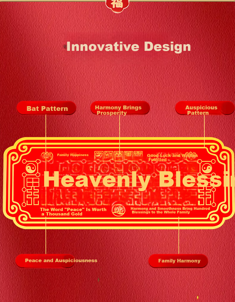 Feng Shui Pavilion Official Blessing Door Plaque Feng Shui Metal Wall Art for Entryway and Housewarming 6