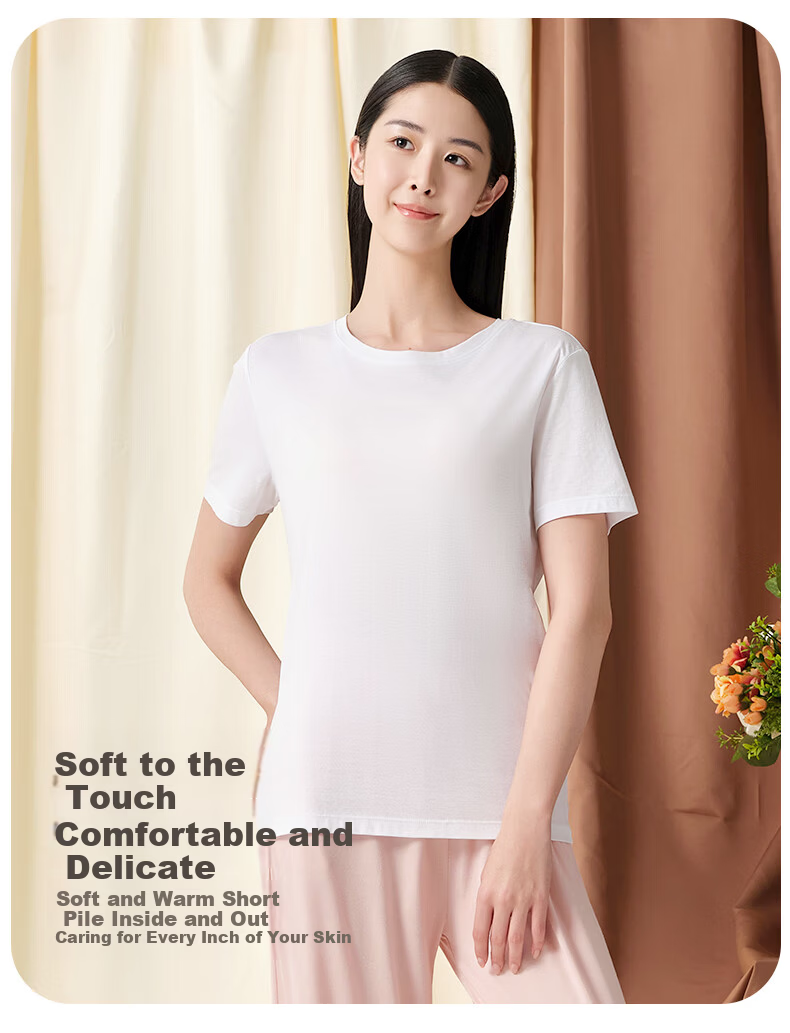 Yiershuang [High-Quality 120 Pieces] 100% Pure Cotton Short-Sleeve Women's Undershirt, T-Shirt, Underwear, Pajamas 5