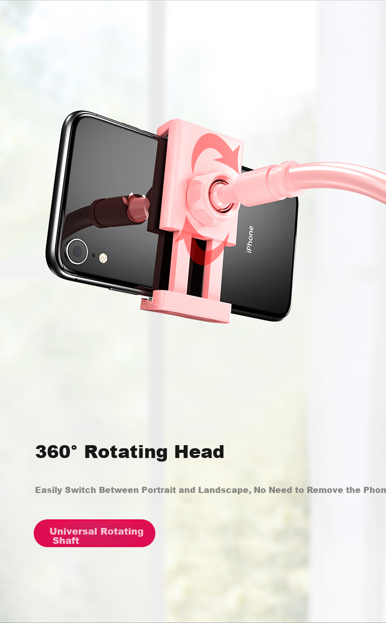 LINGCHEN Phone Stand Bedside IPad Tablet Lazy Holder Bed Clamp Desktop Live Streaming Binge-Watching Multifunctional 360° Adjustable Support Stand Suitable for Apple And Android Phones 4