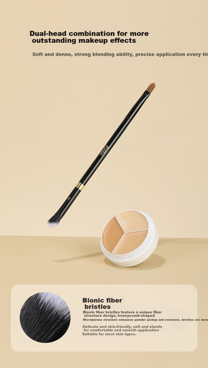 MSQ Piano Master No.26 Double-Ended Concealer Brush for Tear Trough, Spots, and Acne Marks Flat Head Makeup Brush 4