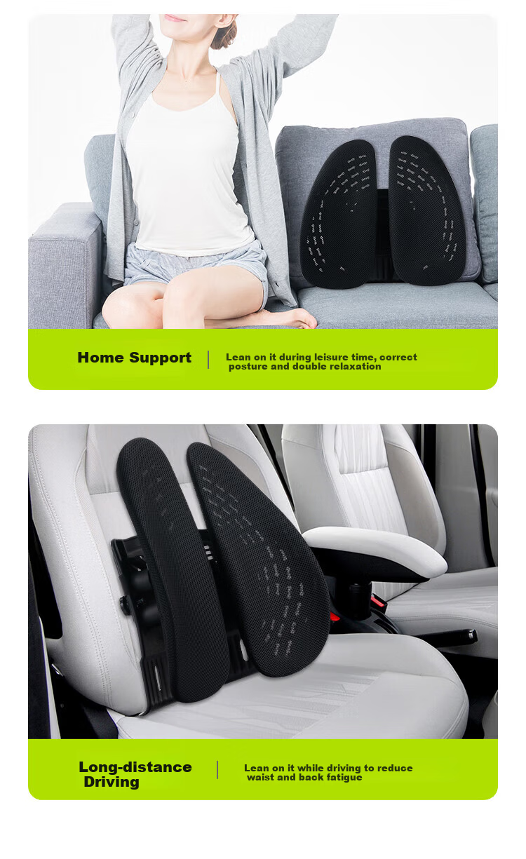 Yuzhaolin Ergonomic Lumbar Support Office Chair Backrest Long Sitting Waist Protector Car Lumbar Cushion Support Pad 11