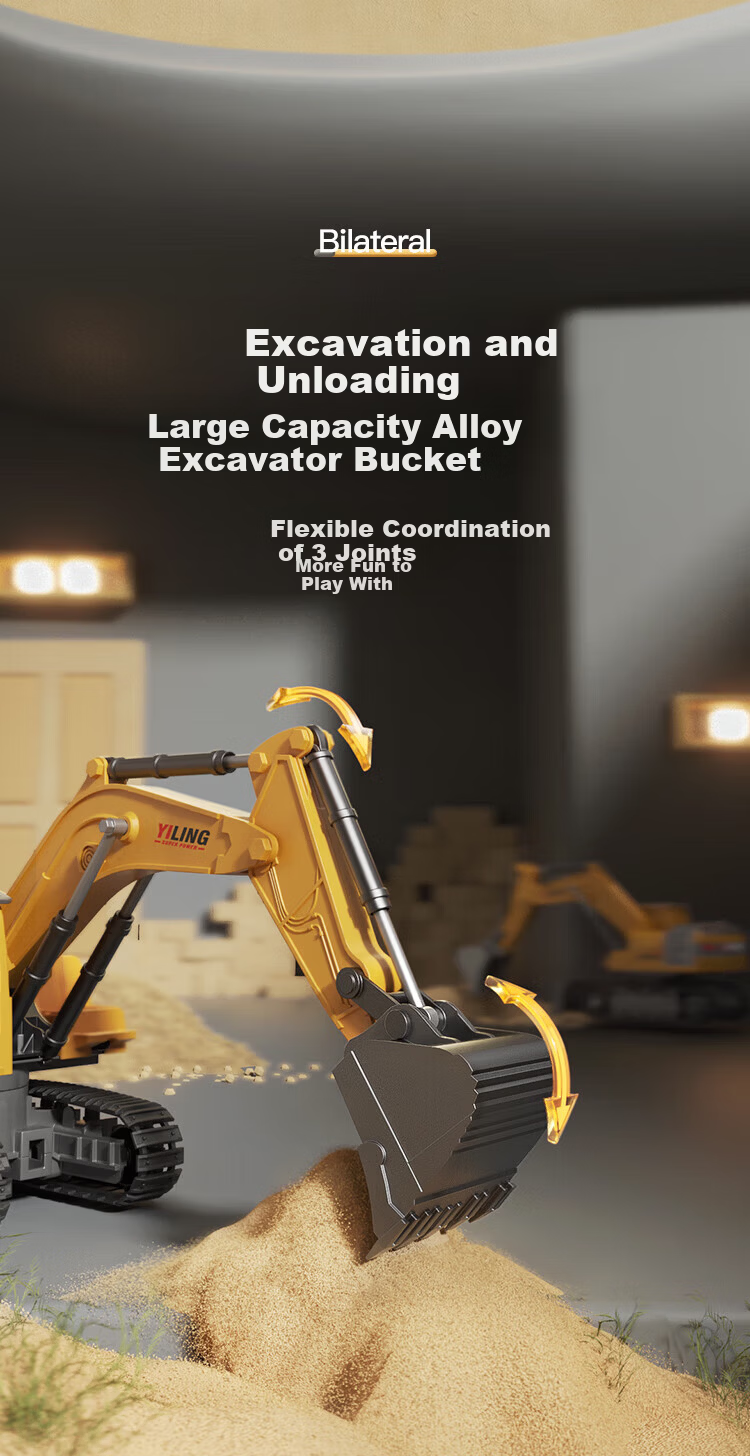 Enbei Family Children's Alloy Remote Control Excavator Toy Boys 6-10 Years Engineering Vehicle Model Children's Day Gift 3