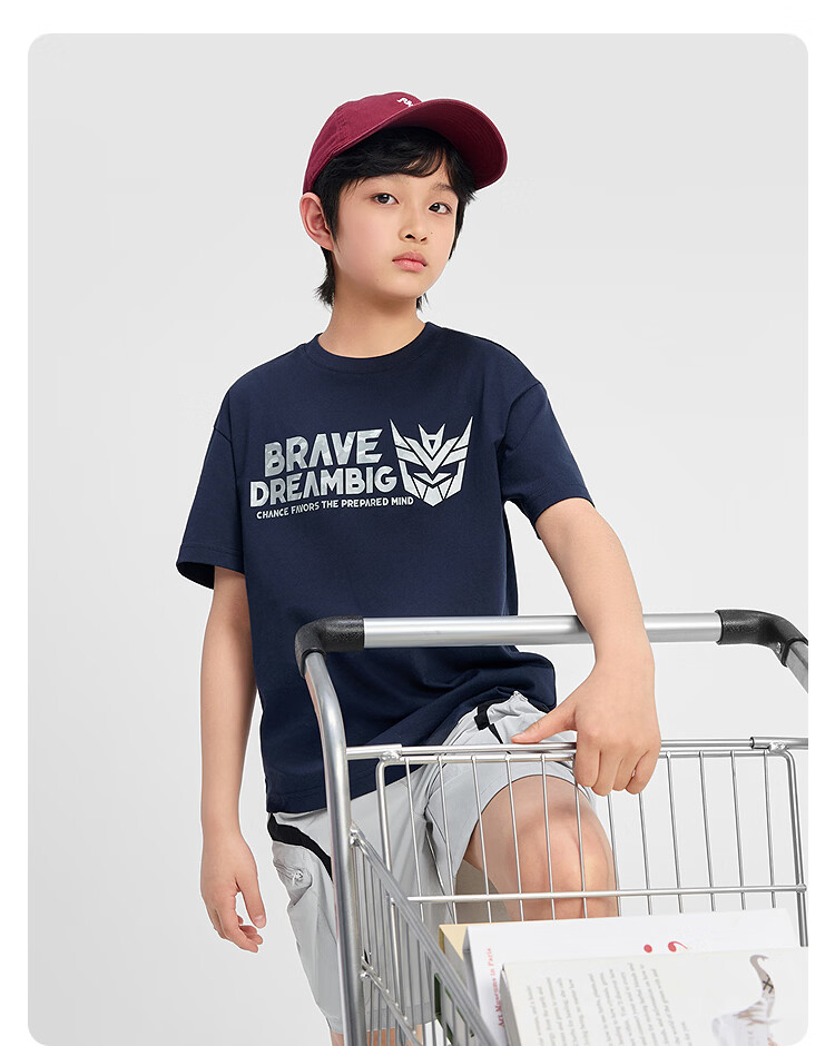 BALABALA Boys' Short-Sleeve T-Shirt, Children's Quick-Dry Clothing, Baby 2026 Summer New Kids' Wear, Parent-Child Undershirt, Pure Cotton Youth Top 4