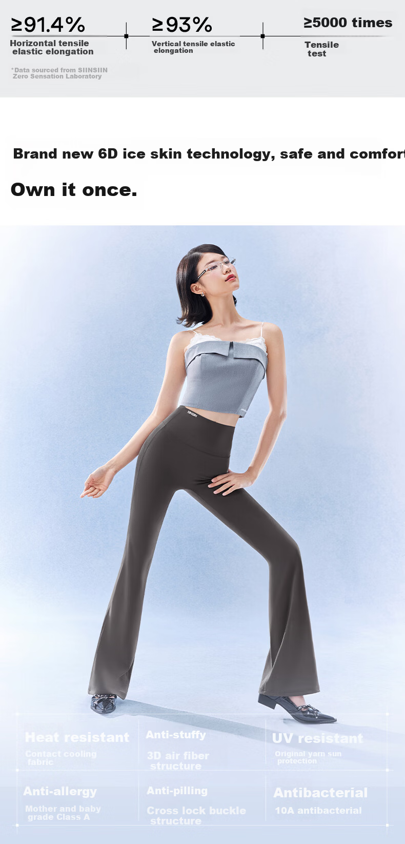 SIINSIIN Yang Mi Style 2026 Summer Women's Flared Yoga Pants Black Slim Casual Shark Flare Trousers 8