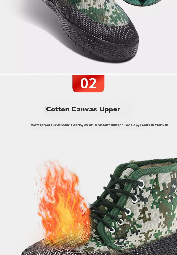BOVFN High-Top Rubber Work Shoes Labor Protection Shoes Winter Non-Slip Camouflage 103 Cotton Size 42 4