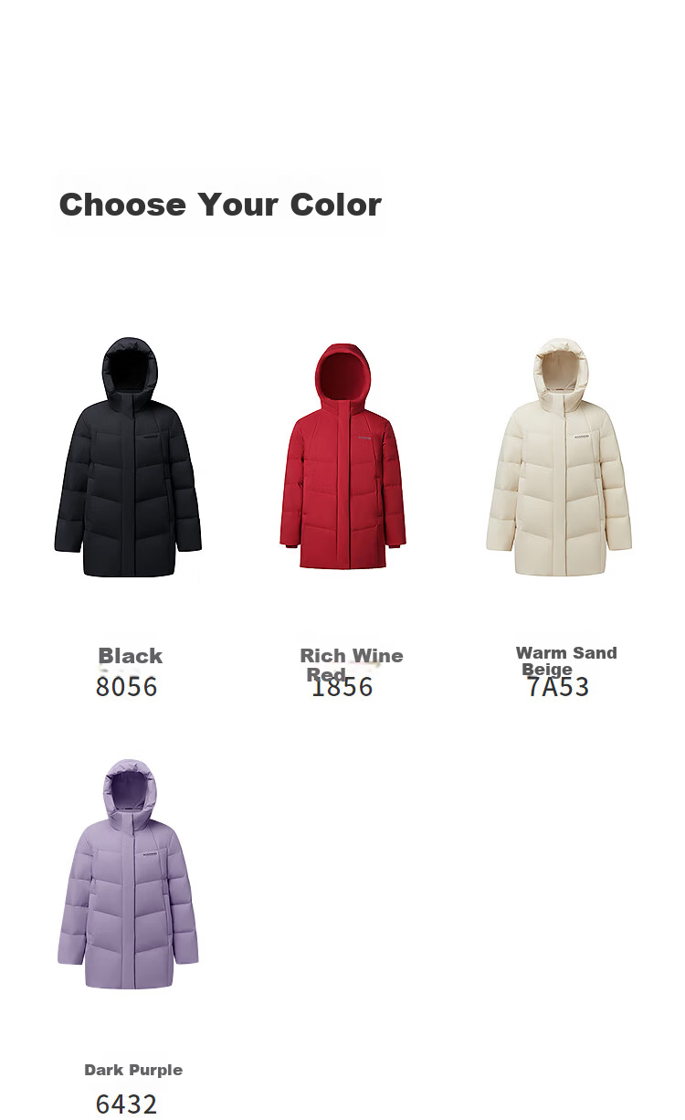 Bosideng Off-Season Women's Mid-Length Casual Fashion Thickened 90% Down Hooded Versatile Winter Coat 4