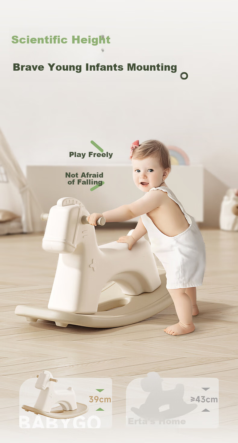 BG-BABYGO Milk Foam Knight Rocking Horse 1-3 Years Old Children's Balance Board Multifunctional 2-in-1 Toy Birthday Gift 8