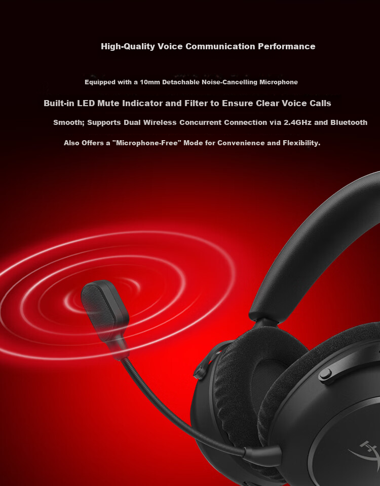 HYPERX Alpha II Wireless Black Over-Ear Gaming Headset Long Battery Life Compatible with Call of Duty: Modern Warfare II 8