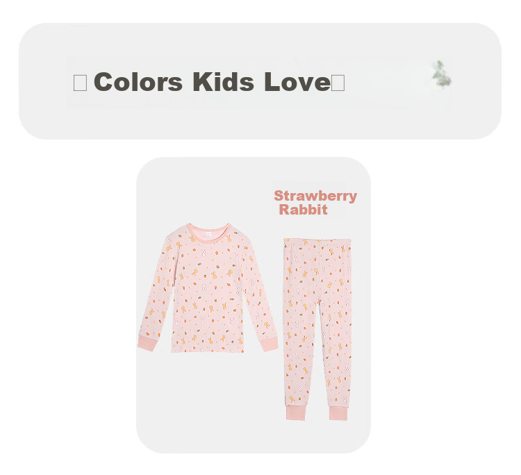 Hodohome Kids Girls Cotton Antibacterial Thin Thermal Underwear Set 7A Round Neck Printed Warm Pajamas 108 150 4