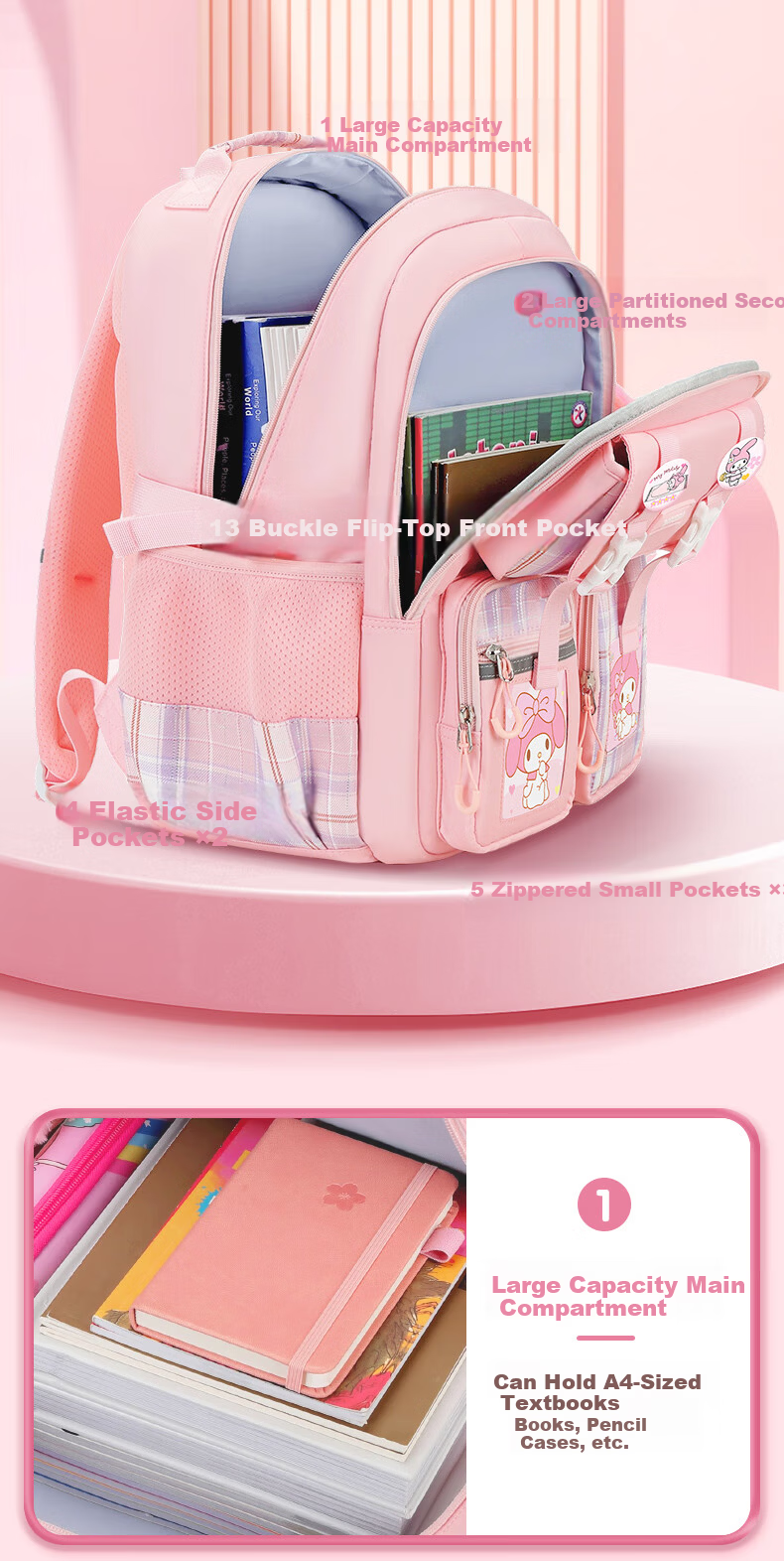 COOLBABY Backpack for Elementary Students Children's Ergonomic Lightweight Boys Girls Grades 3-6-9 Middle School High-Quality Schoolbag 7