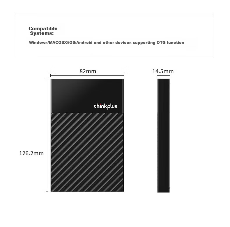 ThinkPlus Lenovo M.2 SATA/NVMe Dual-Protocol 20Gbps SSD Enclosure Type-C USB 3.2 Portable Hard Drive Case HS300 Series for Mobile and PC 15