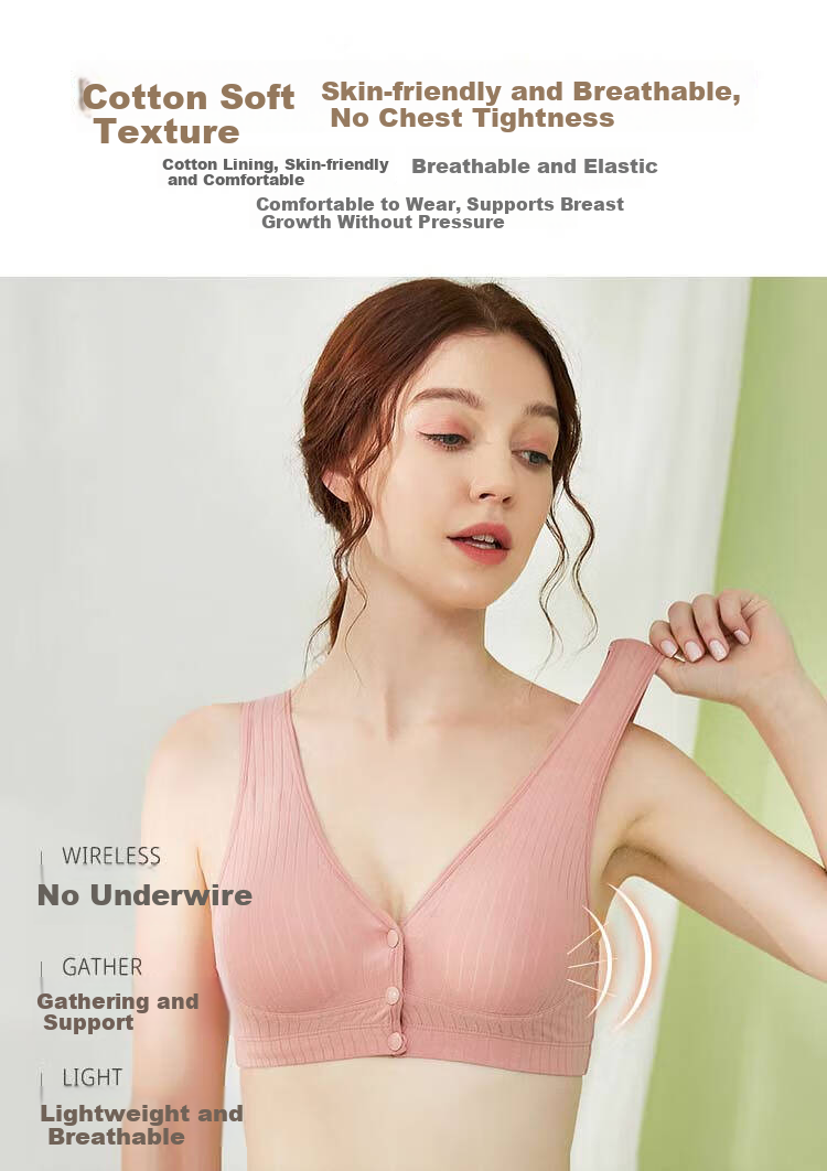 Aibaoshi Maternity Bra, Push-Up Nursing Bra, Pregnancy And Postpartum Breastfeeding Bra, Front Opening, Brown Gray, XL Size M382 3