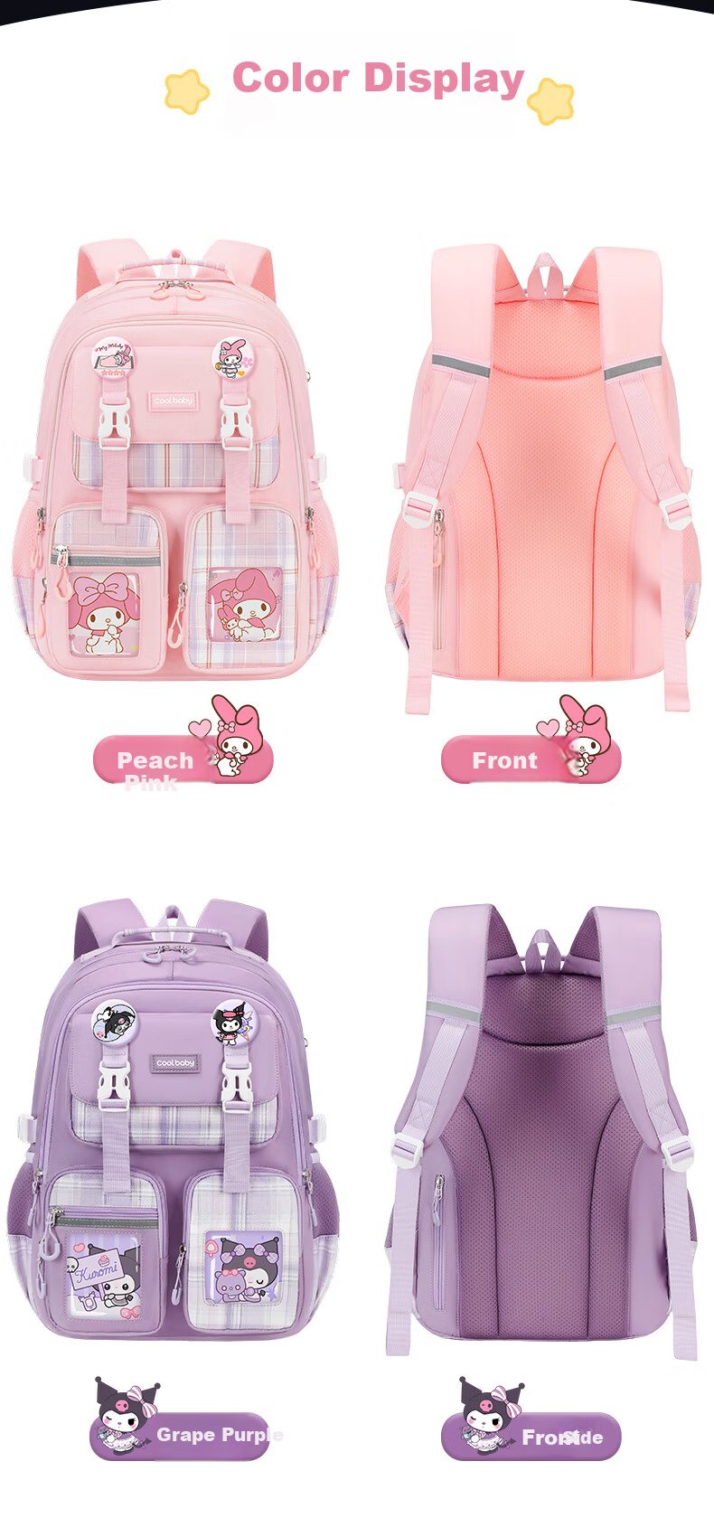 COOLBABY Backpack for Elementary Students Children's Ergonomic Lightweight Boys Girls Grades 3-6-9 Middle School High-Quality Schoolbag 10