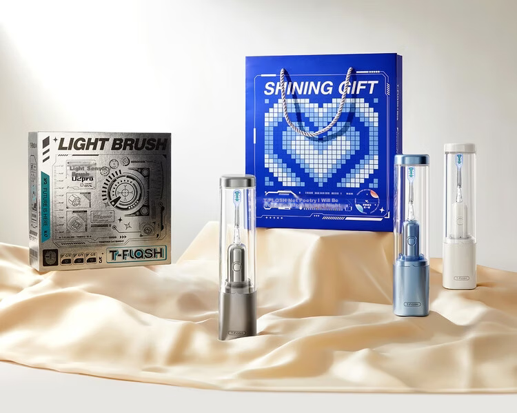 T-FLASH Electric Toothbrush with Vibration and UV Sterilization, Wobbler Design, Shock-Absorbing Brush Head, Unisex Gift Box, Birthday and Anniversary Practical Couples Gift Set 31