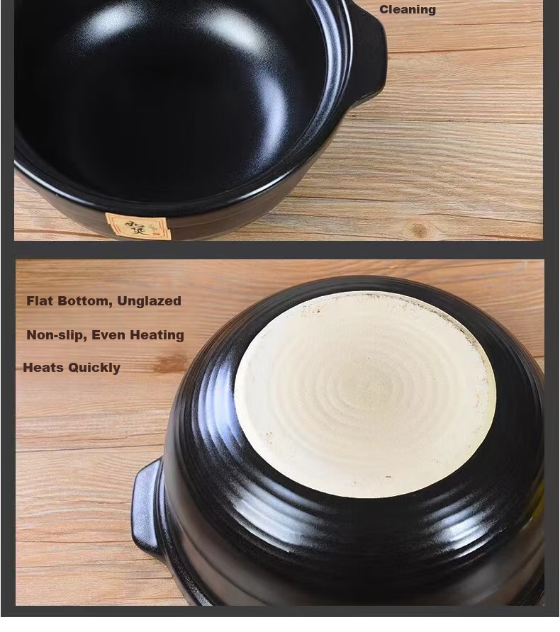 IJARL Ceramic Casserole Pot 1.8L Small Stew Pot for Home Claypot Rice Soup Herbal Medicine Fireproof Health Cooking Pot Ruyi Pot 8