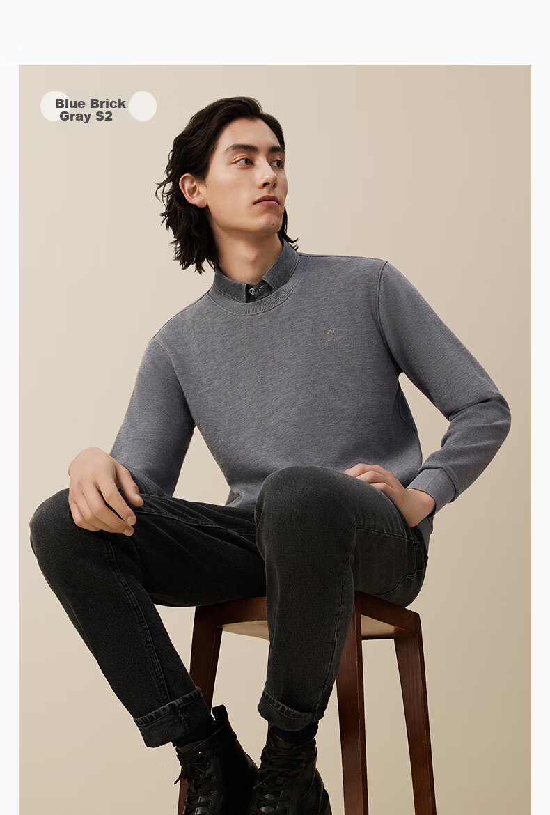 Hodo Anti-Pilling Wool Blend Fleece-Lined Two-in-One Thermal Warm Shirt Collar Sweater for Men 18