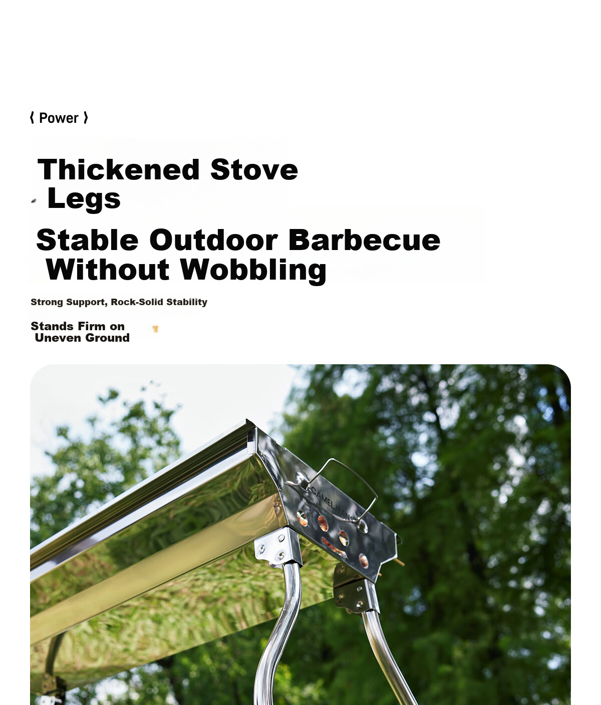 CAMELJEANS Outdoor BBQ Grill Portable Camping Barbecue Rack Home Smokeless 2025 New Silver 12