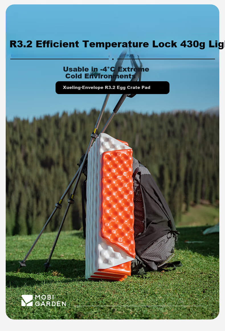 MOBIGARDEN Xueling Envelope R3.2 Egg Nest Mat Outdoor Camping Foldable Moisture-Proof Mat NX25663013 Rizhao Jinshan Orange 2