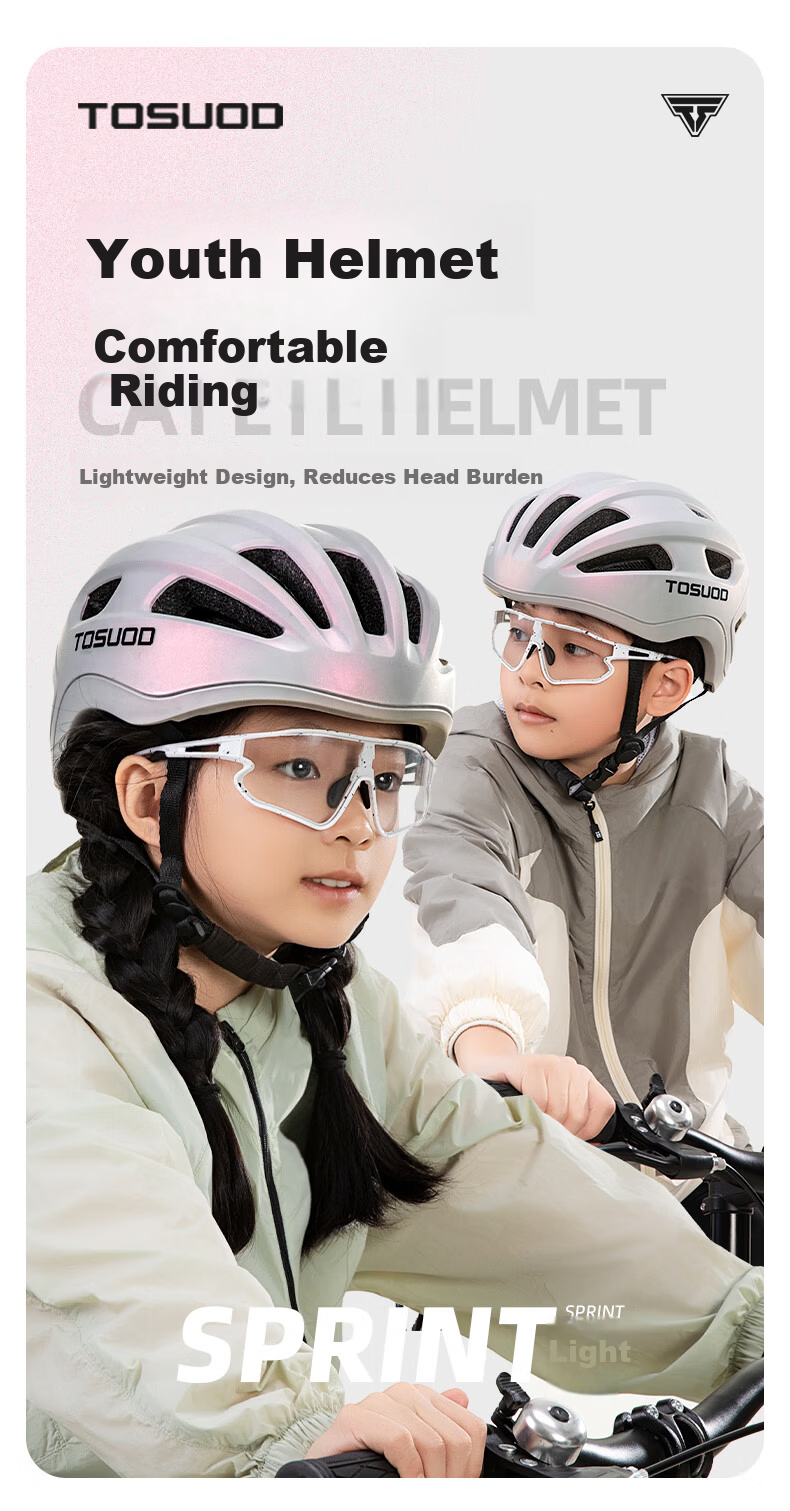 Tasiduizhang Children's Bicycle Riding Helmet, Youth Mountain And Road Bike Safety Helmet, Roller Skating Bicycle Protective Gear Equipment 1