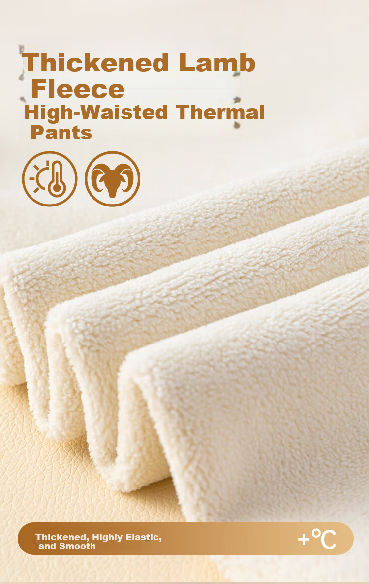 Langsha Women's Thermal Pants Winter Fleece Lined Thickened High Waist Double Layer Tummy Control Lambswool Seamless Cotton Leggings 2