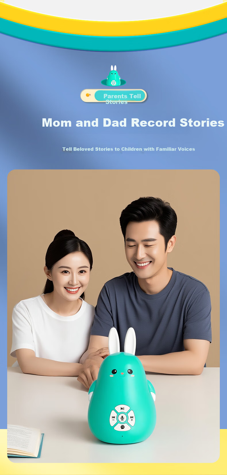 Wenquxing Story Machine AI Early Education Smart Rabbit Birthday Gift 0-6 Years Enlightenment Large Model Nursery Rhymes Stories Songs Wonderful Encyclopedia Smurfs Z2D 14