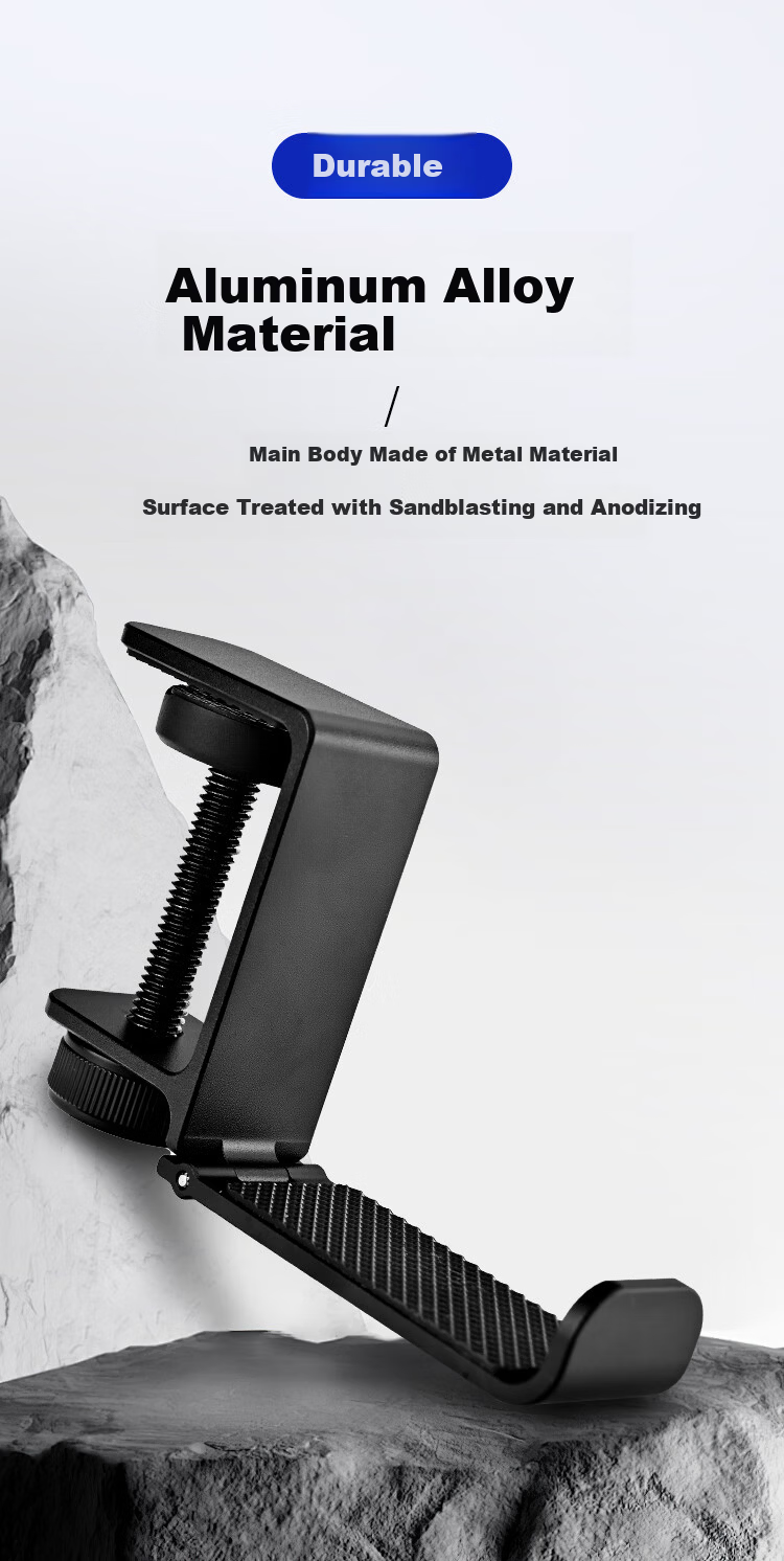 NVV Over-Ear Headphone Stand Multifunctional Gaming Device Storage Headset Hook Metal Clamp Desk Mount Compatible with ROG Razer Aluminum Alloy Foldable Black NG-3 2