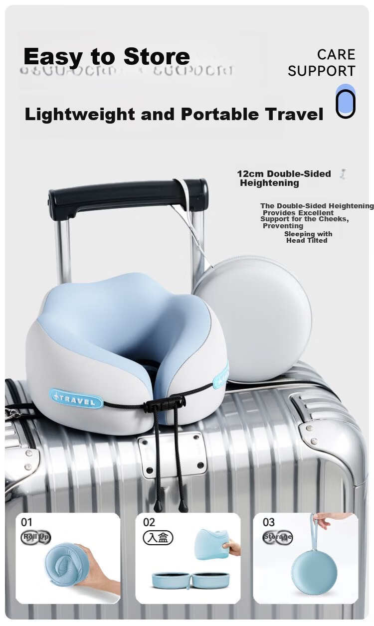 JEPPE U-Shaped Neck Pillow, Airplane Pillow, Portable Travel U-Shaped Neck Pillow, Office High-Speed Rail Car Nap Neck Pillow, Sleeping Aid 3