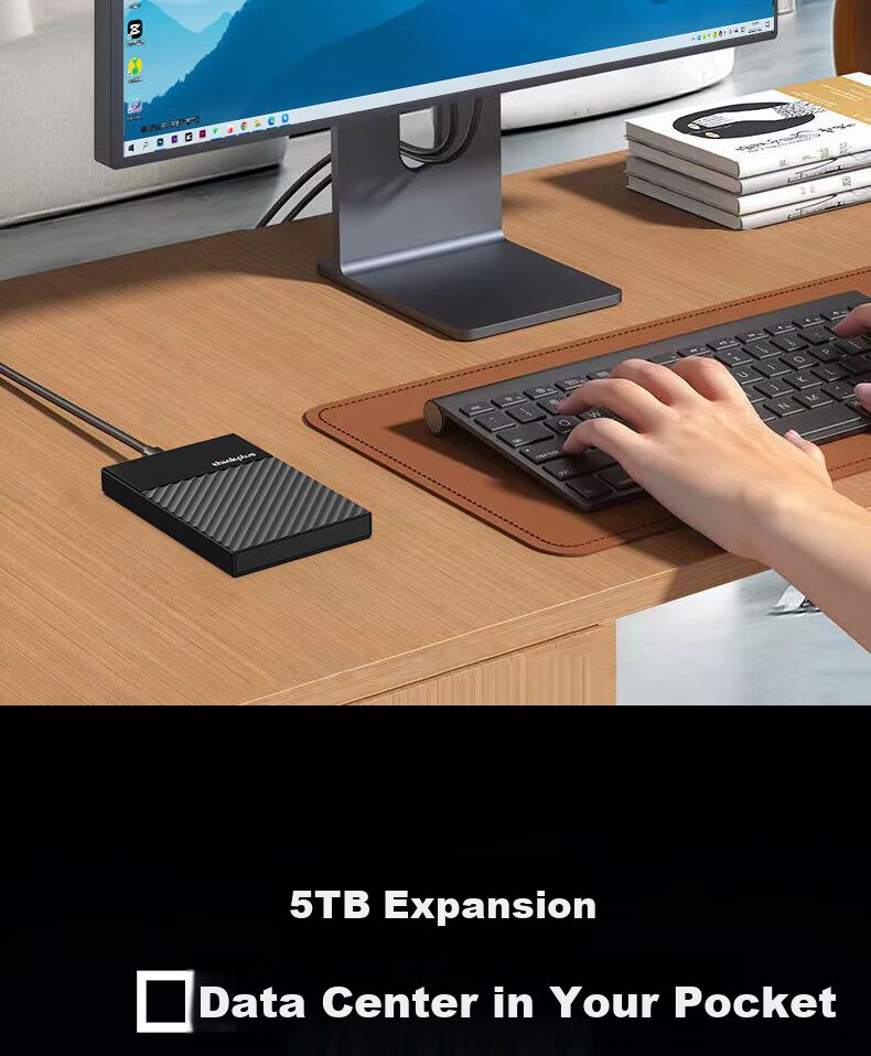 ThinkPlus Lenovo M.2 SATA/NVMe Dual-Protocol 20Gbps SSD Enclosure Type-C USB 3.2 Portable Hard Drive Case HS300 Series for Mobile and PC 5