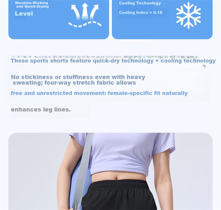 Xtep Women's Summer Breathable Moisture-Wicking Quick-Dry Running Fitness Outdoor Training Cooling Sports Shorts 3