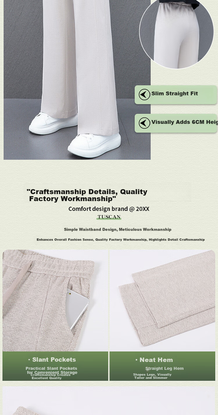 La Chapelle Women's Straight Casual Pants Spring Summer New Loose Slim Wide Leg Trousers Petite Height Enhancing Long Pants Dark Gray 2XL 9