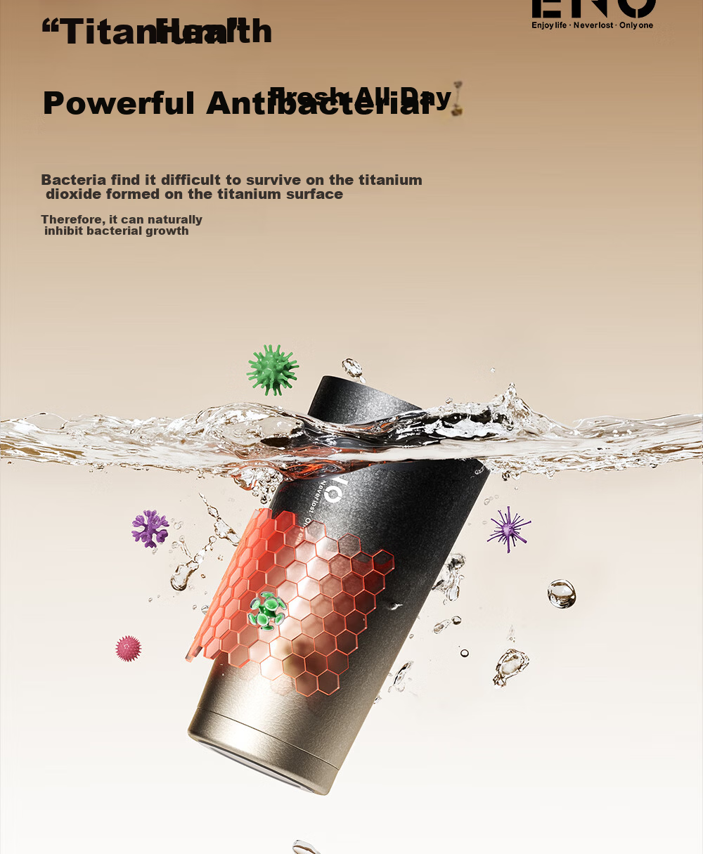 Eno Titanium Pure Titanium Insulated Straw Water Bottle High-Value Coffee Cup Portable Custom Valentine's Day Gift 4