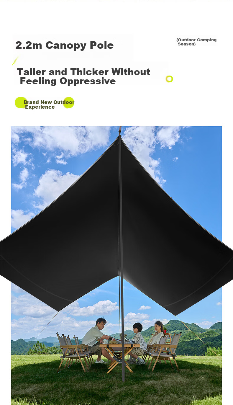 BeiJiLang Thickened Blackout Sunshade Canopy Outdoor Camping Windproof Rainproof Sun Shelter Picnic Tent Large Awning 5