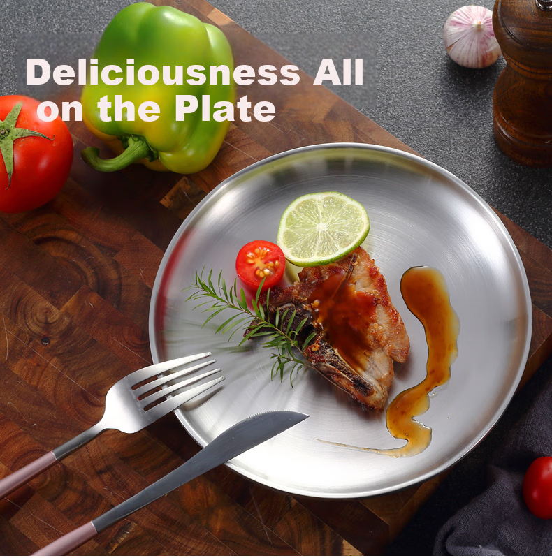MAXCOOK 304 Stainless Steel Plate Dish, Deep Bowl 16cm, Thickened And Widened, Drop-Resistant MCWA4182 11