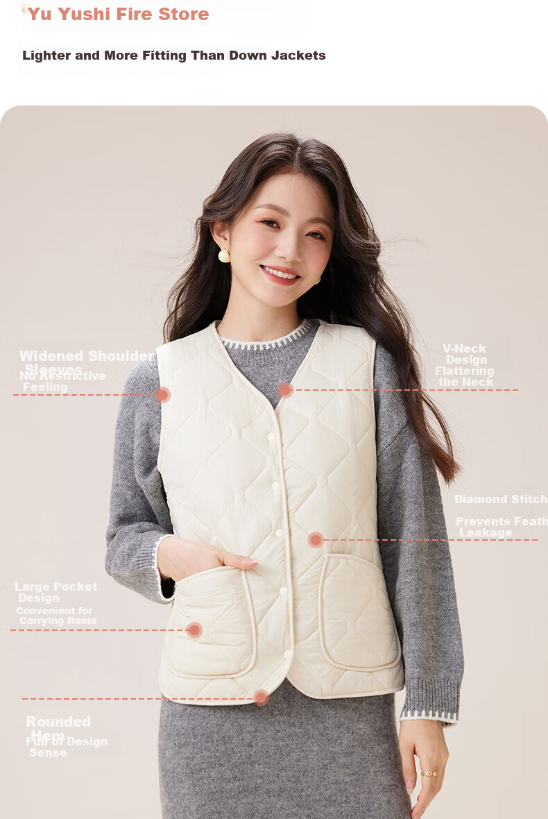 Urban Beauty Women's Thermal Vest Wool Sleeveless Jacket Lightweight Fleece Thickened Heated Vest for Spring Autumn Winter 8