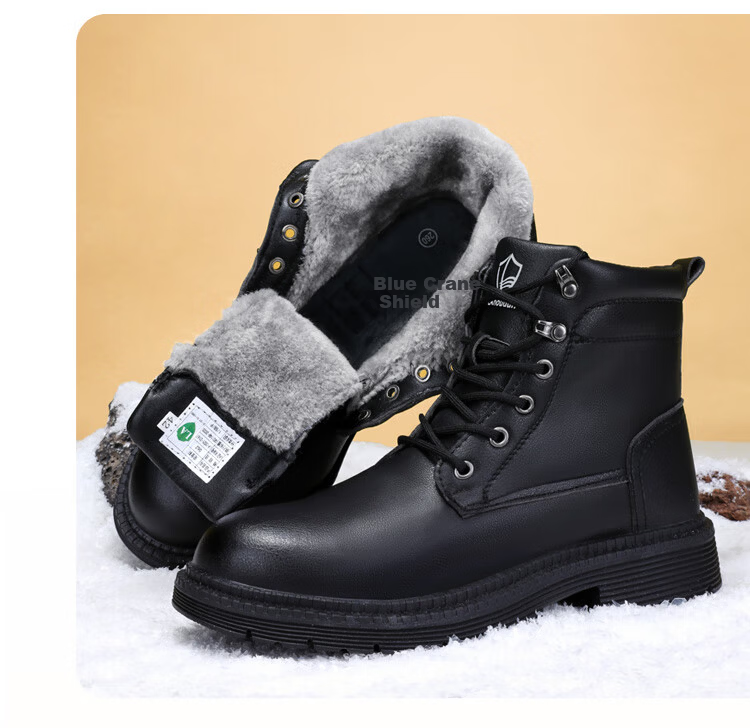 BlueOwl Shield Men's High-Top Waterproof Slip-Resistant Anti-Smash Steel Toe Anti-Puncture Safety Work Shoes D1117N Size 38 8