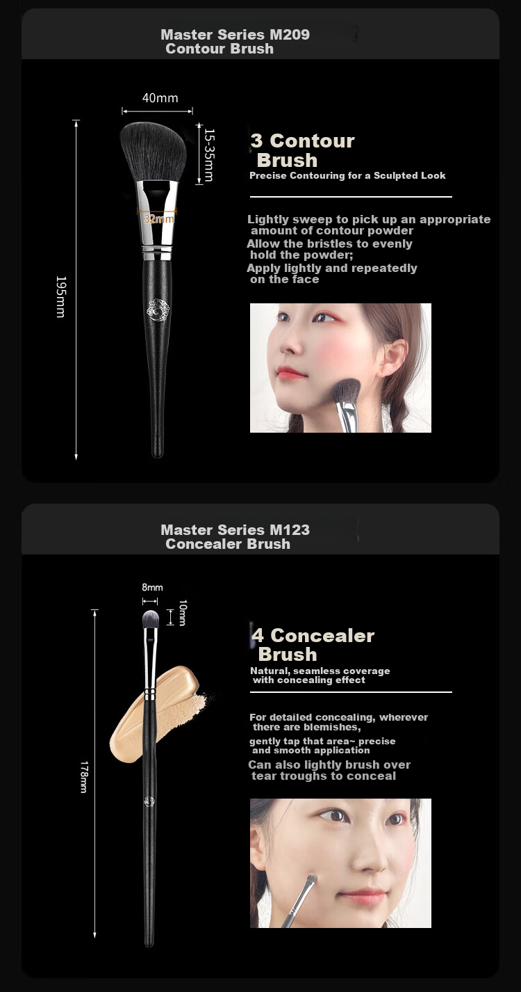 Ainoqi Master Series Makeup Brush 1pc Wool Blush Brush Natural Bristles Cangzhou Soft Hair 10