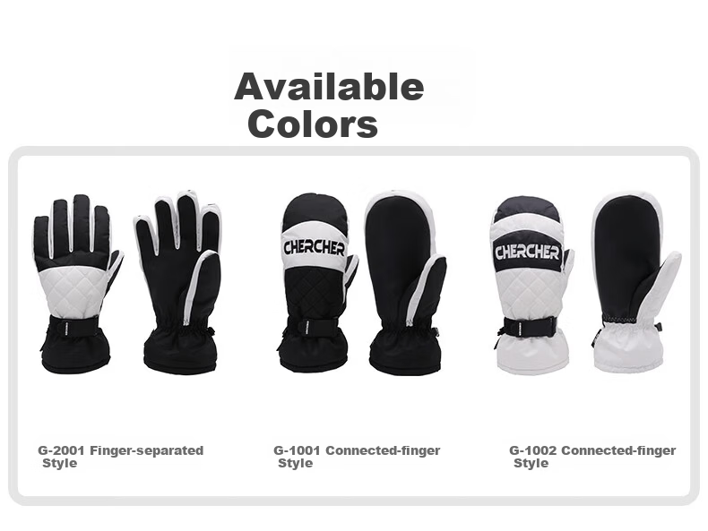 CHERCHER Ski Gloves Unisex Touchscreen Thickened Fleece Warm Winter Mountaineering Sports Cycling G-1002-M 12