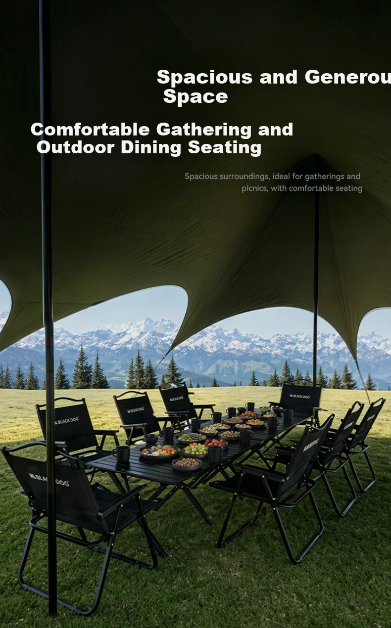 Black Dog Titanium Black Vinyl Canopy Windless Outdoor Camping Tent Sunshade Rainproof Shelter Medium 26㎡ 11