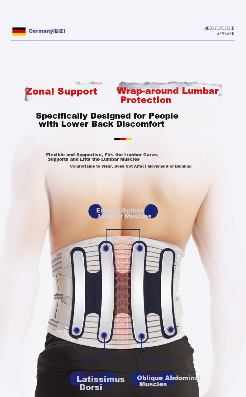 Lizi Medical Grade Lumbar Support Belt for Waist, Lumbar Muscle Strain, Lumbar Disc Herniation, Unisex, Size L 8