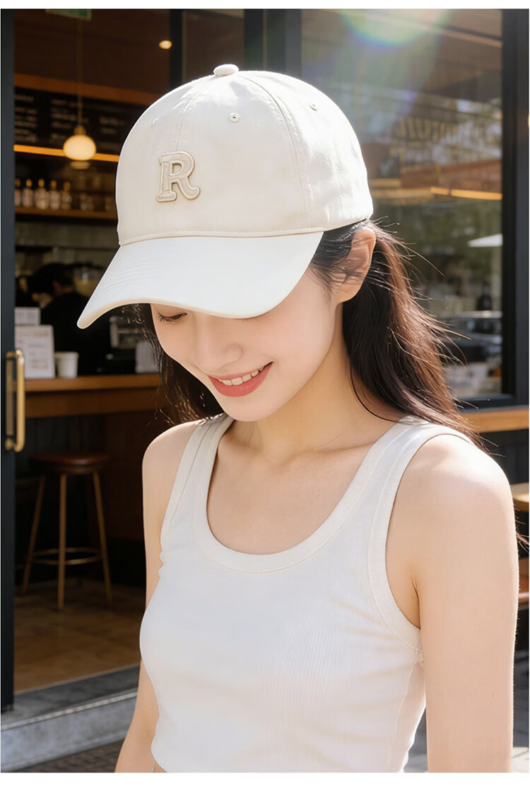 Dussena Embroidered Baseball Cap Duckbill Hat Women's Wide Brim Large Face Slimming Men's New Sun Protection Fashion Korean Style 12