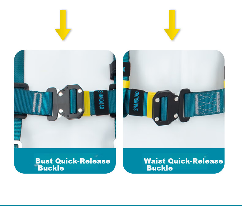 SHANDUAO Three-Point Safety Harness Quick-Connect Fall Protection AD9022 Double Small Hooks 1.8m 9