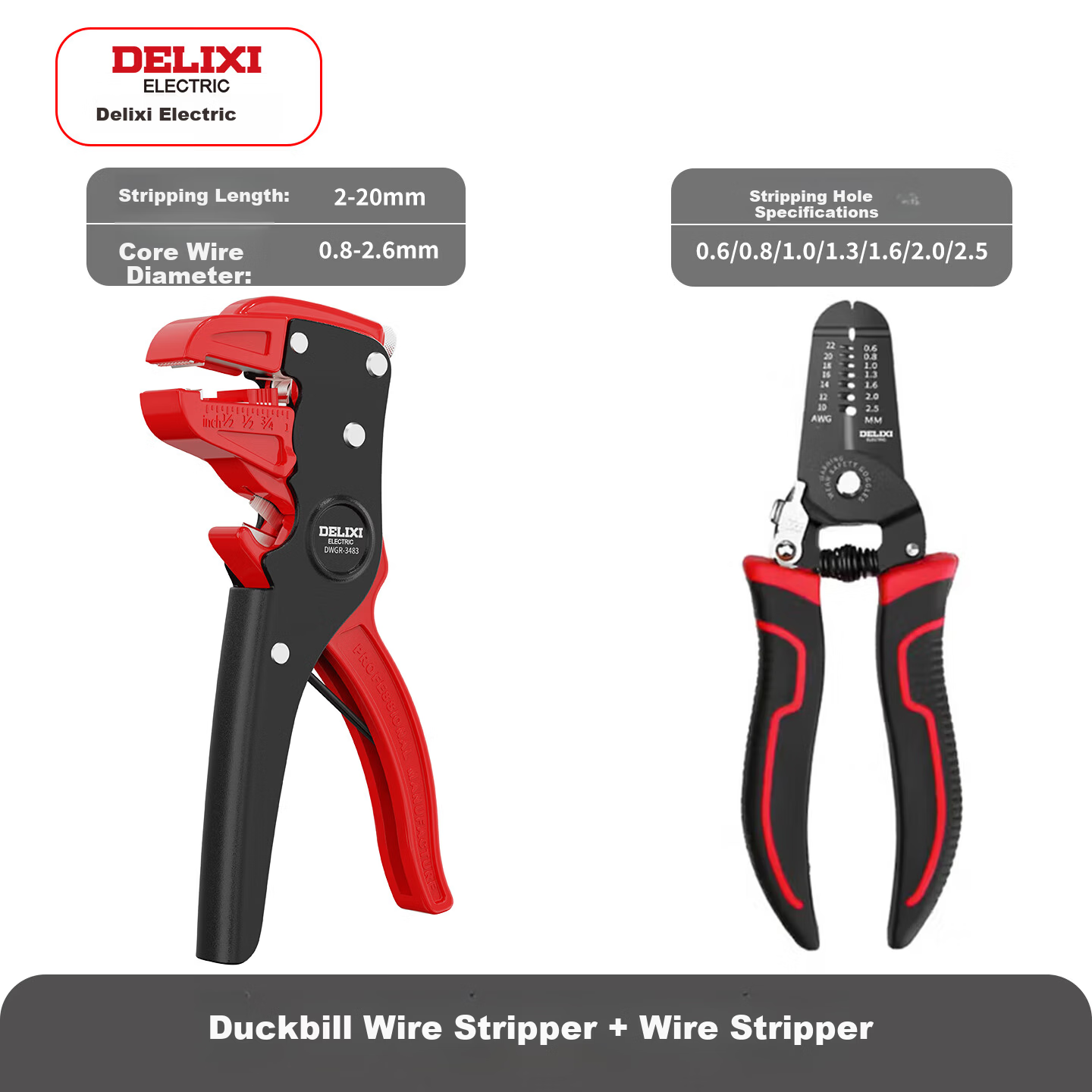 Delixi Duckbill Wire Stripper Multifunctional Automatic Wire Stripping Pliers Electrician Wire Cutting and Crimping Pliers