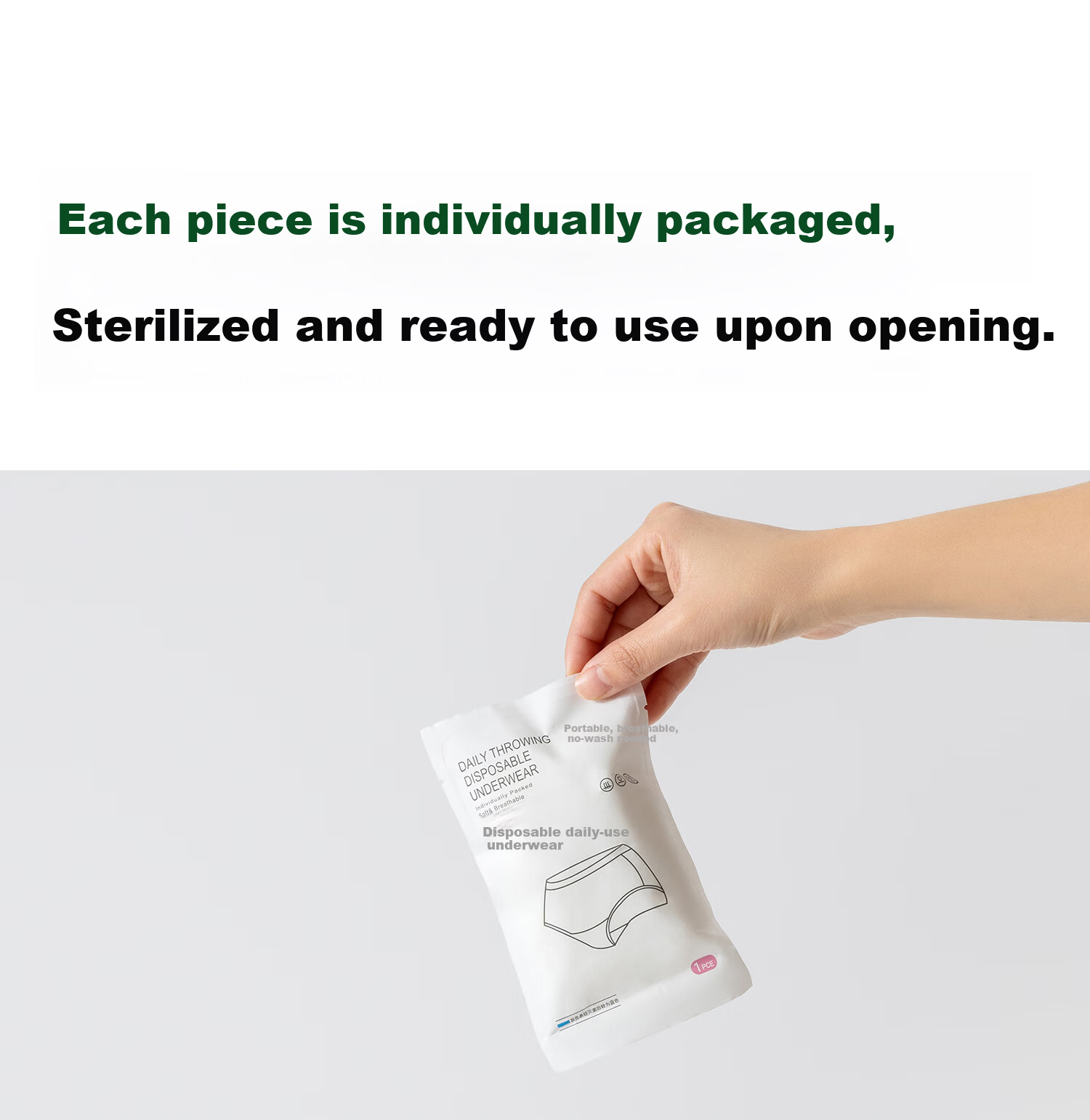 Guniangjia Disposable Women's Pure Cotton Antibacterial No-Wash Daily Use Menstrual Underwear Travel Ready-to-Wear Plus Size 10
