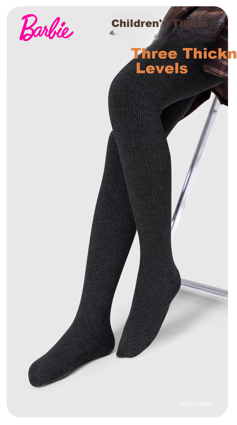 Barbie Children's Tights, Thin Spring And Autumn Style, Black, Girls' Leggings, Student Wear, Versatile Long Tube Socks 1