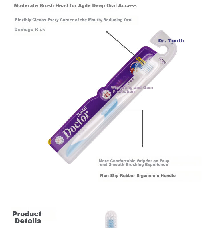 Dr. Tooth Soft Bristle Adult Toothbrush, Dense Deep Cleaning, Gum Care, 2 Packs of 2 Brushes 6